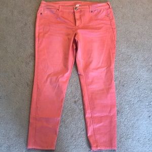 Coral skinny pants